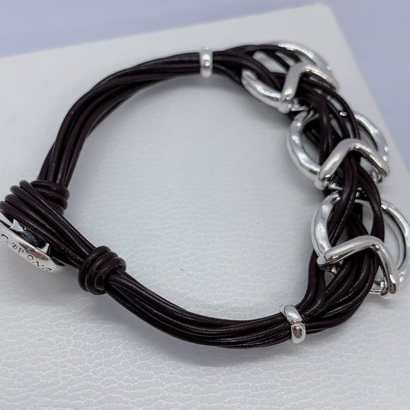 UNO de 50 STEPBYSTEP BRACELET + STEPS Necklace  Brown Leather Strips - Picture 9 of 17